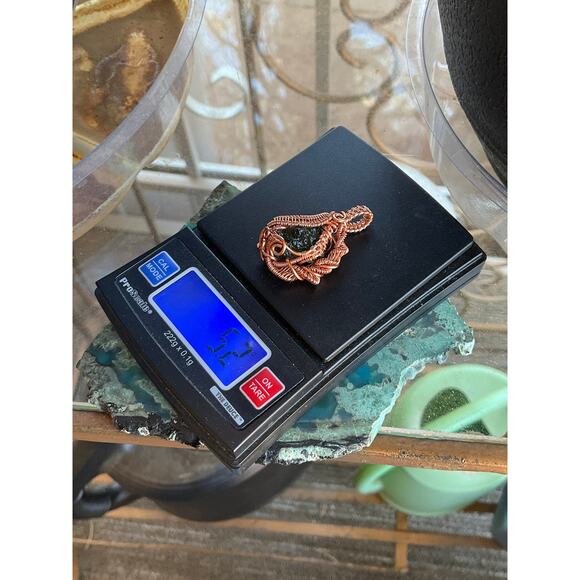 Genuine Moldavite Copper Pendant - Picture 6 of 10